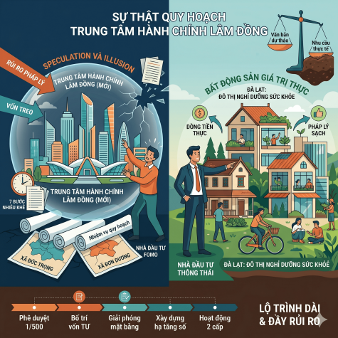 Sự Thật Quy Hoạch Trung Tâm Hành Chính Lâm Đồng: "Bánh Vẽ" Hạ Tầng Hay Cạm Bẫy Chôn Vốn?