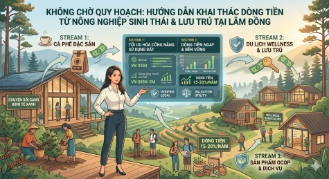 Không chờ quy hoạch: Hướng dẫn khai thác dòng tiền từ Nông nghiệp Sinh thái & Lưu trú tại Lâm Đồng