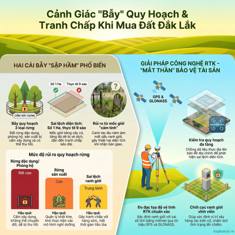 "Sập Hầm" Quy Hoạch Lâm Nghiệp & Nỗi Oan Tranh Chấp: Tại Sao Phải Bắn Tọa Độ RTK Khi Mua Đất Đắk Lắk?