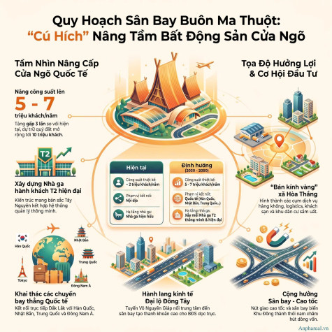 Quy Hoạch Cảng Hàng Không Buôn Ma Thuột: "Cửa Ngõ Bầu Trời" Kích Hoạt Đà Tăng Trưởng Bất Động Sản