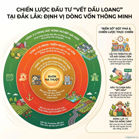 Chiến Lược Đầu Tư "Vết Dầu Loang" Tại Đắk Lắk: Bắt Mạch Dòng Tiền Theo Từng Bán Kính Đô Thị