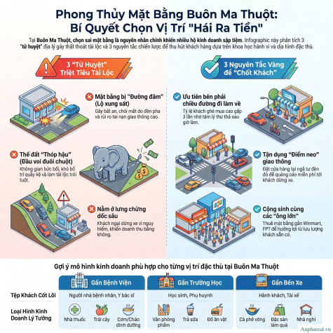 Phong Thủy Mặt Bằng Buôn Ma Thuột: 3 Tử Huyệt