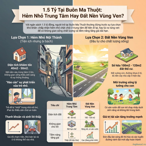 Mua Nhà Buôn Ma Thuột 1.5 Tỷ: Bám Hẻm Hay Vùng Ven?
