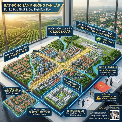 Bất Động Sản Phường Tân Lập: "Đại Lộ Đẹp Nhất Thành Phố" Và Cửa Ngõ Sân Bay Buôn Ma Thuột