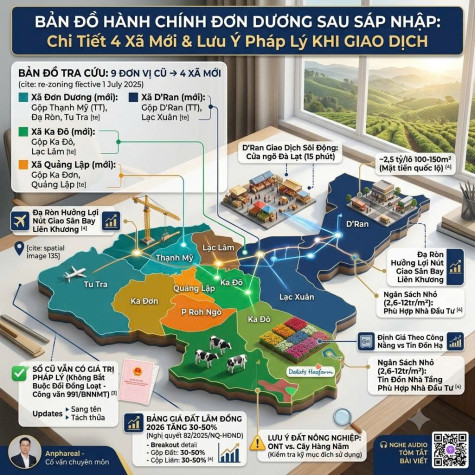 Bản Đồ Hành Chính Đơn Dương Sau Sáp Nhập: Chi Tiết 4 Xã Mới & Lưu Ý Pháp Lý Khi Giao Dịch